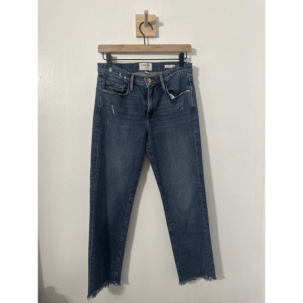 Frame Denim Le Nouveau Straight Women’s Jeans Fringe Hem Sz 27